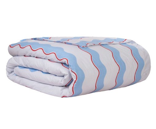 Duvet Percalle Estampado Wave Blue 200 Fios, white | WestwingNow