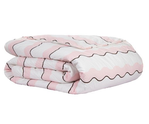 Duvet Percalle Estampado Wave Rose 200 Fios, white | WestwingNow