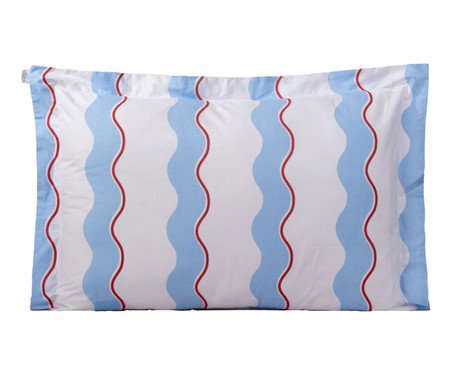 Fronha Percalle Estampada Wave Blue 200 Fios | Westwing