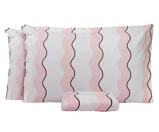 Jogo de Lençol Inferior Percalle Estampado Wave Rose 200 Fios, white | WestwingNow