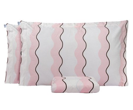 Jogo de Lençol Inferior Percalle Estampado Wave Rose 200 Fios