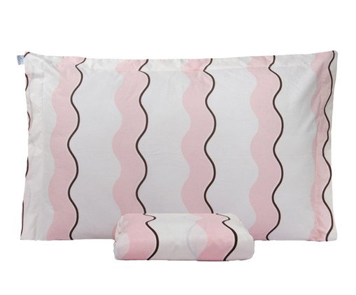 Jogo de Lençol Inferior Percalle Estampado Wave Rose 200 Fios, white | WestwingNow