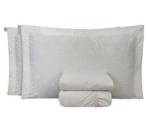 Jogo de Lençol Clássico Percalle Estampado All White 200 Fios, white | WestwingNow