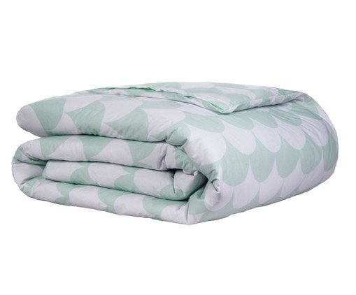 Duvet Percalle Estampado Scale Menta 200 Fios, white | WestwingNow
