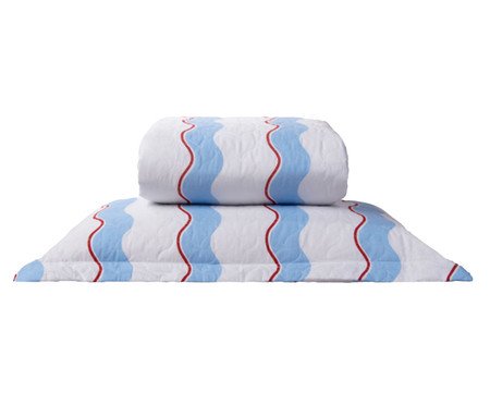 Jogo de Cobre-Leito Percalle Estampado Wave Blue 200 Fios | Westwing