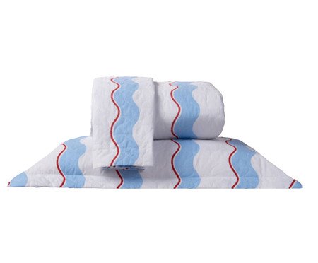 Jogo de Cobre-Leito Percalle Estampado Wave Blue 200 Fios