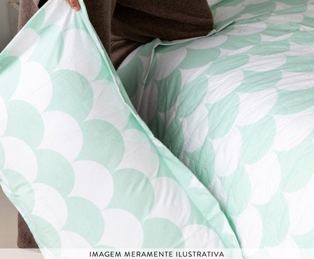 Fronha Percalle Estampada Scale Menta 200 Fios | Westwing