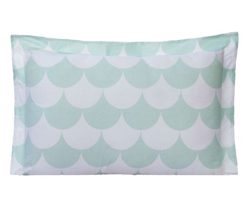 Fronha Percalle Estampada Scale Menta 200 Fios, white | WestwingNow