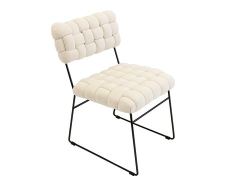 Cadeira em Veludo Kiva Off-White | Westwing
