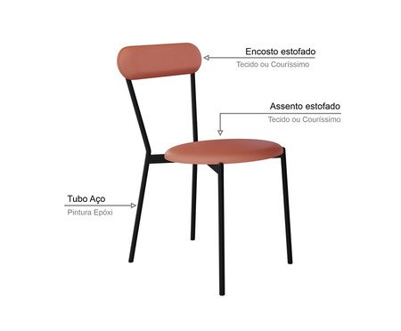 Cadeira Vintage Coz Courino Marte Terra Rosê | Westwing