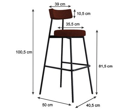 Banqueta Alta Stout Etnico Castanho | Westwing
