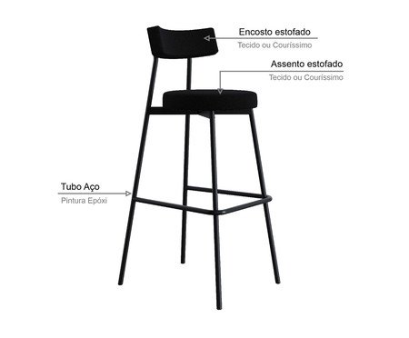 Banqueta Alta Stout Preta | Westwing