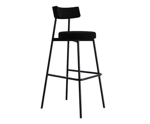 Banqueta Alta Stout Preta, black | WestwingNow