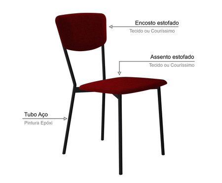 Cadeira Vintage Retrô Vermelho Vinho City | Westwing