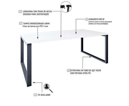 Mesa de Jantar Queens Branco TX | Westwing