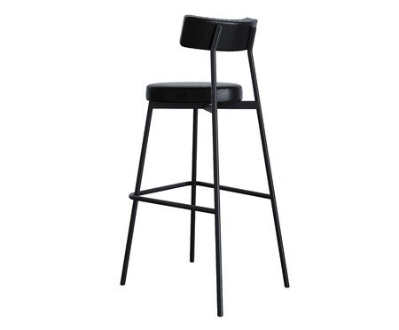 Banqueta Alta Stout Courino Preto | Westwing