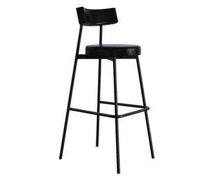 Banqueta Alta Stout Courino Preto | Westwing