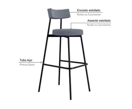 Banqueta Alta Stout Etnico Prata | Westwing