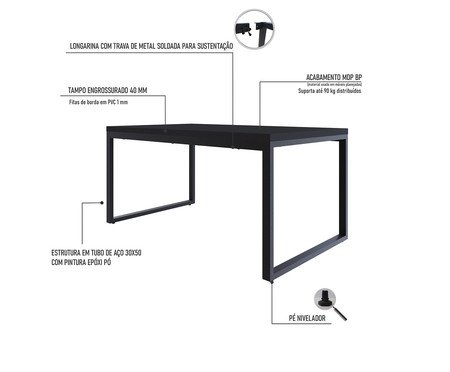 Mesa de Jantar Yon Preta | Westwing