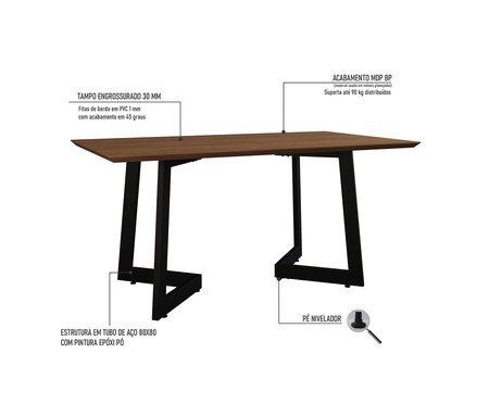 Mesa de Jantar Toronto Nogueira | Westwing