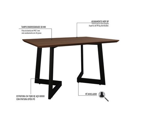 Mesa de Jantar Toronto Nogueira | Westwing