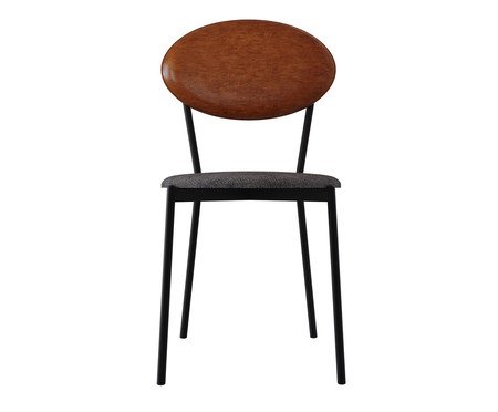 Cadeira Vintage Elipse Névoa Prata City Caramelo | Westwing