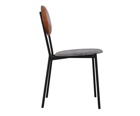 Cadeira Vintage Elipse Névoa Prata City Caramelo | Westwing