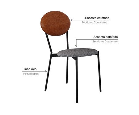 Cadeira Vintage Elipse Névoa Prata City Caramelo | Westwing