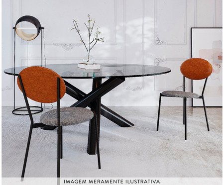 Cadeira Vintage Elipse Névoa Prata City Caramelo | Westwing