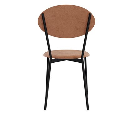 Cadeira Vintage Elipse Veludo Nude | Westwing
