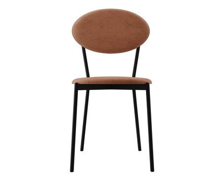 Cadeira Vintage Elipse Veludo Nude | Westwing