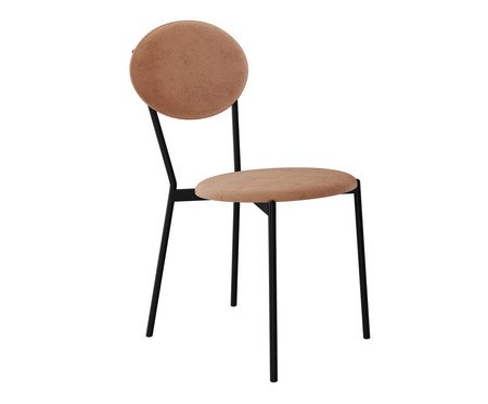 Cadeira Vintage Elipse Veludo Nude | Westwing