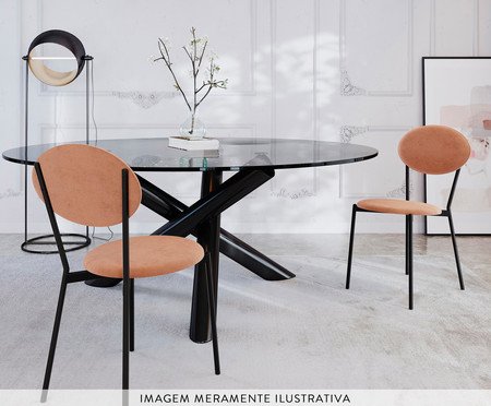 Cadeira Vintage Elipse Veludo Nude | Westwing