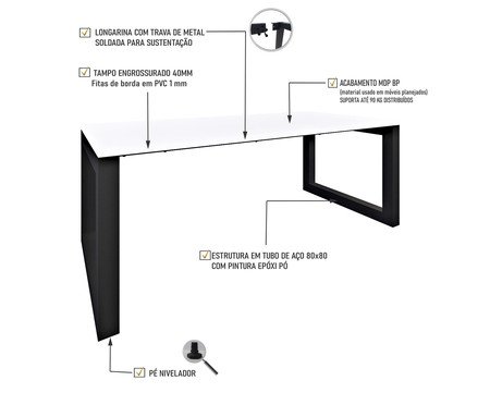 Mesa de Jantar Bronx Branco TX | Westwing