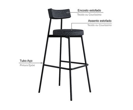 Banqueta Alta Stout Grafite Corriente | Westwing