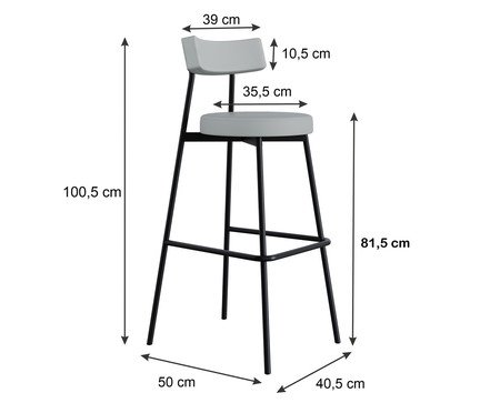 Banqueta Alta Stout Courino Saturno Off White | Westwing