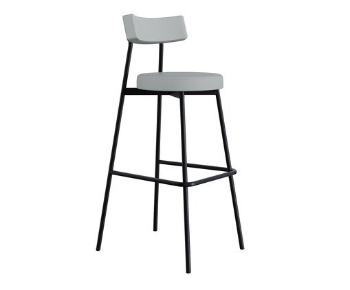 Banqueta Alta Stout Courino Saturno Off White, white | WestwingNow