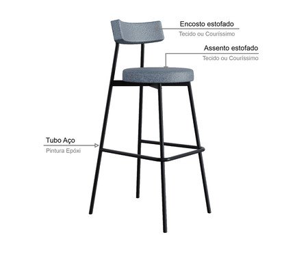 Banqueta Alta Stout Cinza Corriente | Westwing