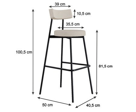 Banqueta Alta Stout Areia Light City | Westwing
