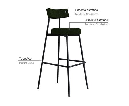 Banqueta Alta Stout Etnico Verde Selva | Westwing