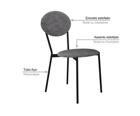 Cadeira Vintage Elipse Névoa Prata City | Westwing
