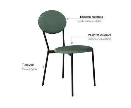 Cadeira Vintage Elipse Courino Urano Verde Sálvia | Westwing