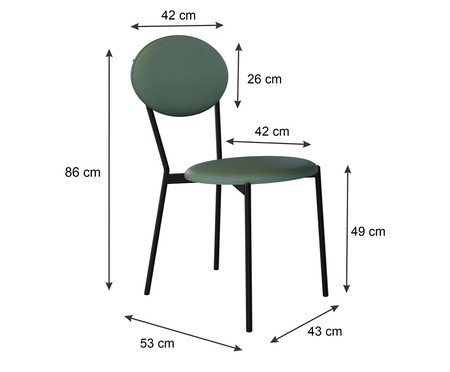 Cadeira Vintage Elipse Courino Urano Verde Sálvia | Westwing