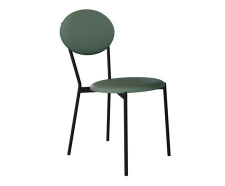 Cadeira Vintage Elipse Courino Urano Verde Sálvia | Westwing