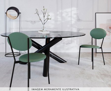 Cadeira Vintage Elipse Courino Urano Verde Sálvia | Westwing