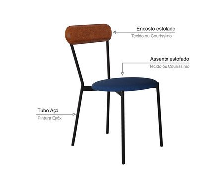 Cadeira Vintage Coz Azul Jeans City Caramelo | Westwing