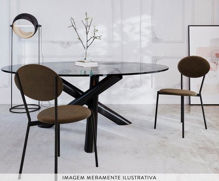 Cadeira Vintage Elipse Veludo Sand | Westwing