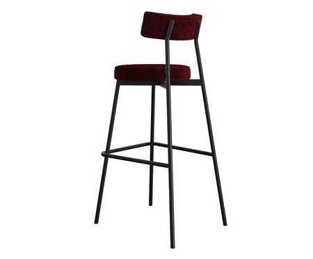 Banqueta Alta Stout Boucle Bordô | Westwing