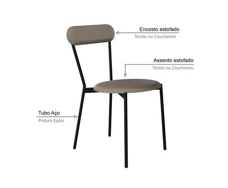 Cadeira Vintage Coz Courino Venus Cinza | Westwing