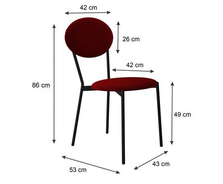 Cadeira Vintage Elipse Vermelho Vinho City | Westwing